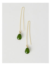 Resin Drop Earrings in Forest