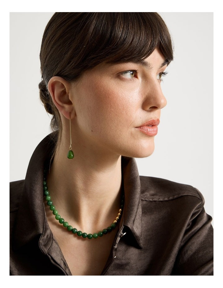 Resin Drop Earrings in Forest