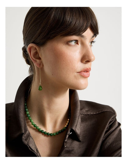 Resin Drop Earrings in Forest