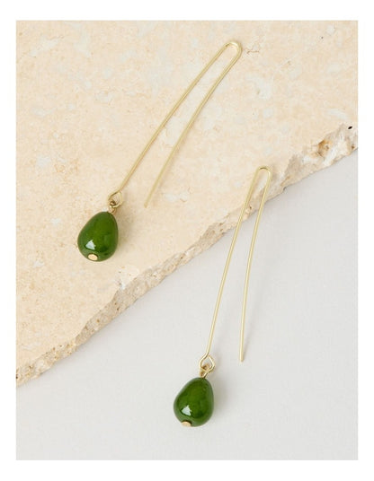 Resin Drop Earrings in Forest