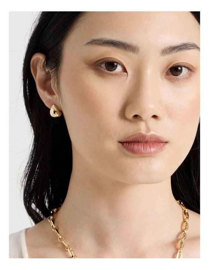 Teardrop Stud Earrings in Gold