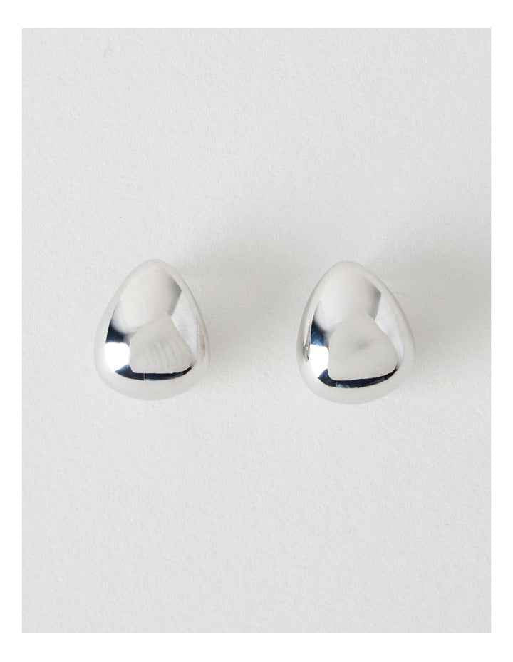 Teardrop Stud Earrings in Silver