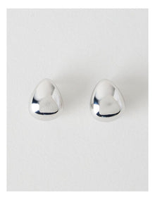 Teardrop Stud Earrings in Silver
