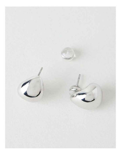 Teardrop Stud Earrings in Silver