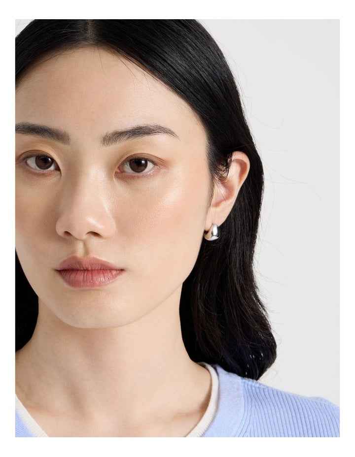 Teardrop Stud Earrings in Silver
