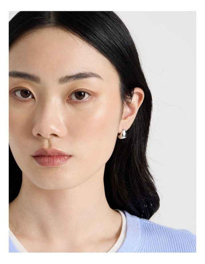 Teardrop Stud Earrings in Silver