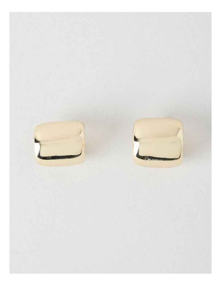 Curved Stud Earrings in Gold