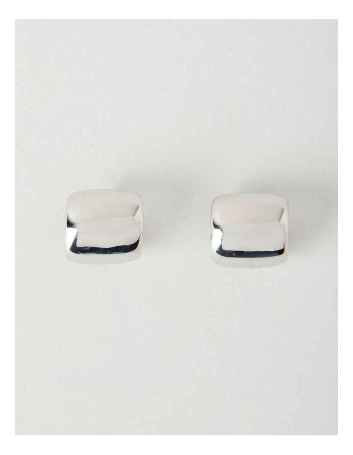 Curved Stud Earrings in Silver