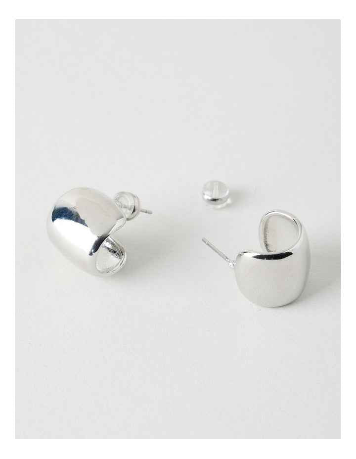 Curved Stud Earrings in Silver