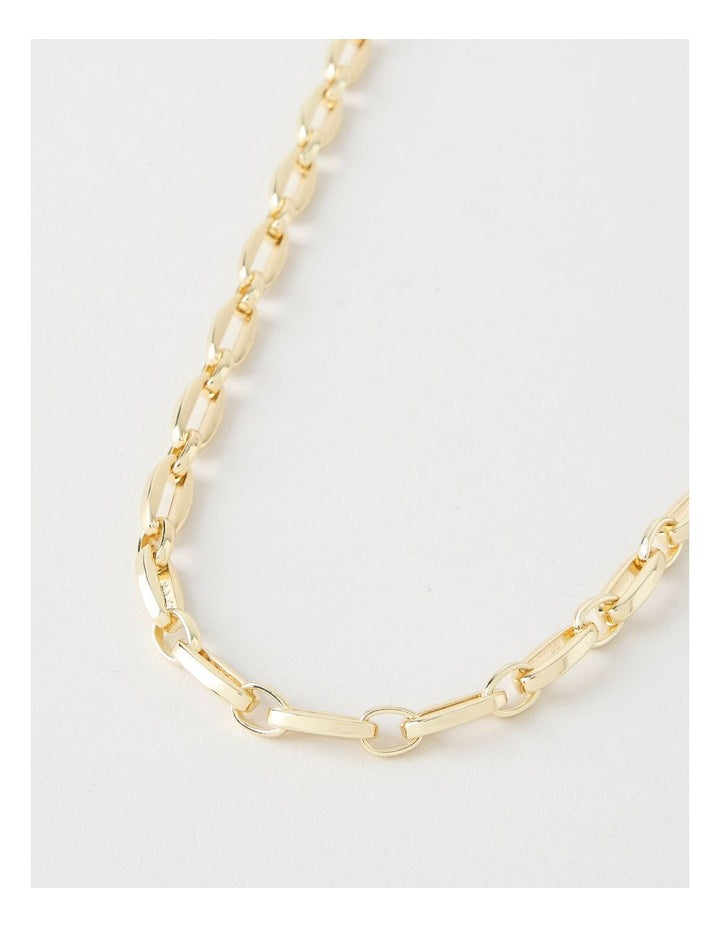 Oval Chain Link Necklace in Gold