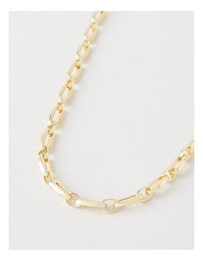 Oval Chain Link Necklace in Gold