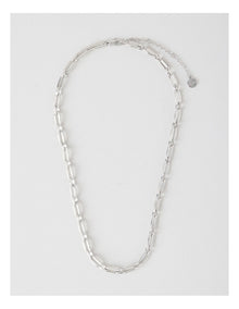 Oval Chain Link Necklace in Silver