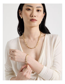 Gold Oval Chain Link Bracelet