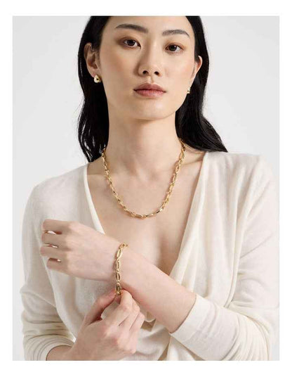 Gold Oval Chain Link Bracelet