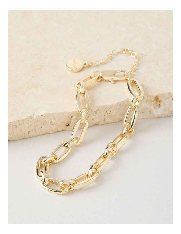 Gold Oval Chain Link Bracelet