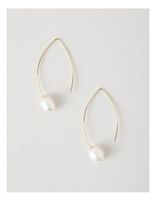 Gold and Pearl Hook Earrings