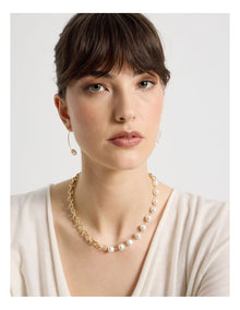 Gold and Pearl Hook Earrings