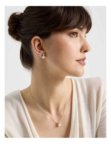 Pearl and Diamante Stud Earrings