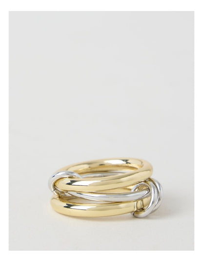 Two Tone Rings 3-Pack in Silver and Gold