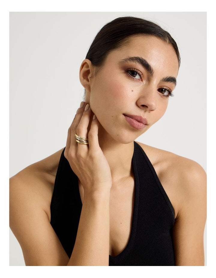 Two Tone Rings 3-Pack in Silver and Gold