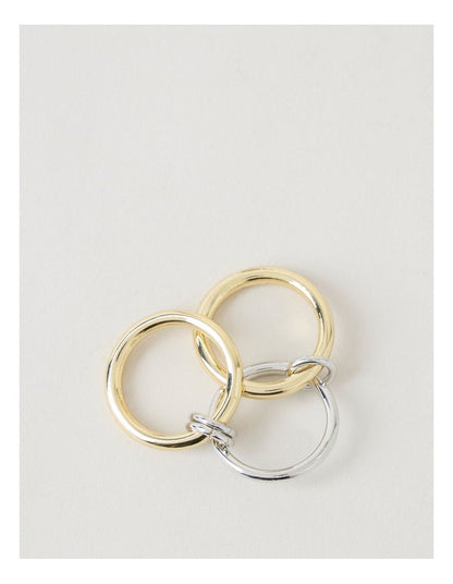 Two Tone Rings 3-Pack in Silver and Gold