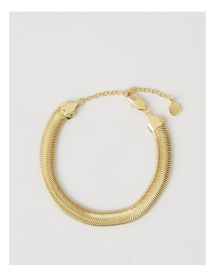 Waterproof Chunky Snake Chain Bracelet in Gold