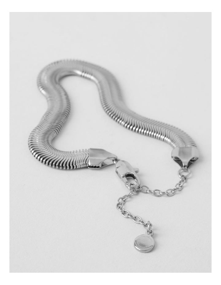Waterproof Chunky Snake Chain Bracelet in Silver
