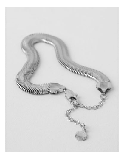 Waterproof Chunky Snake Chain Bracelet in Silver
