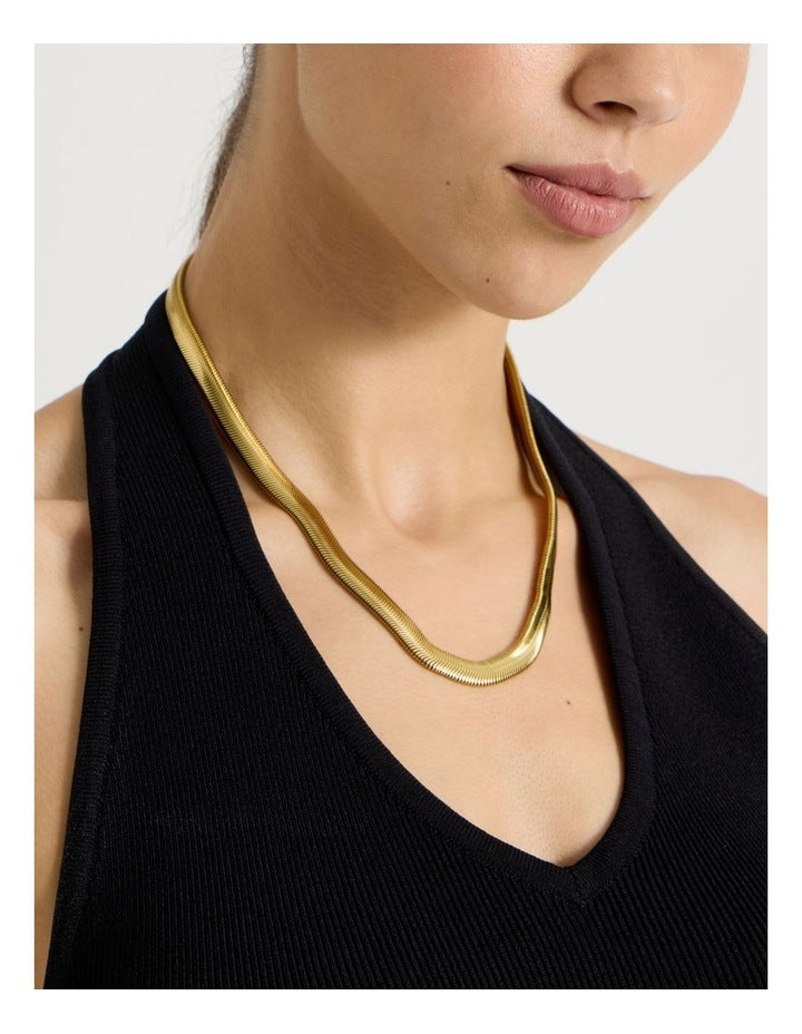 Waterproof Chunky Snake Chain Necklace in Gold