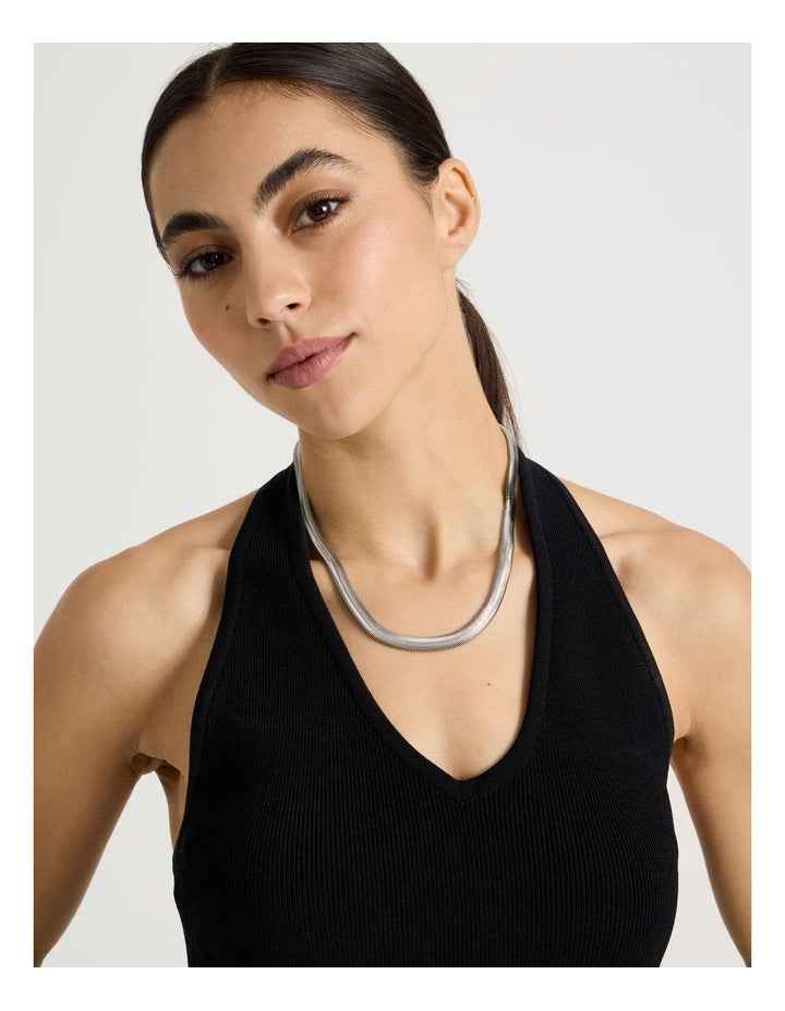 Waterproof Chunky Snake Chain Necklace in Silver