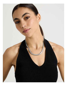 Waterproof Chunky Snake Chain Necklace in Silver
