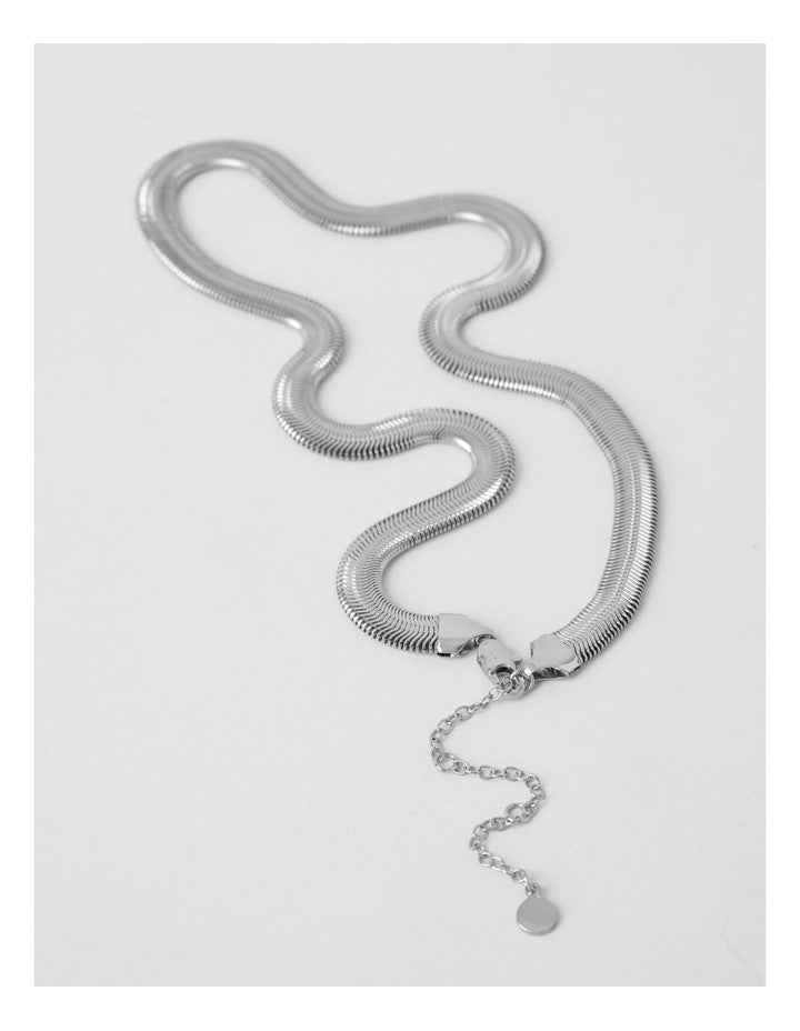 Waterproof Chunky Snake Chain Necklace in Silver