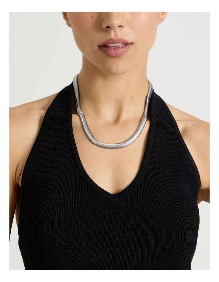 Waterproof Chunky Snake Chain Necklace in Silver