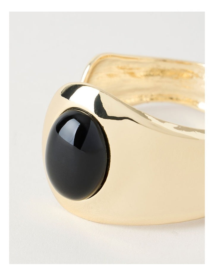 Gold-Toned Black Stone Cuff