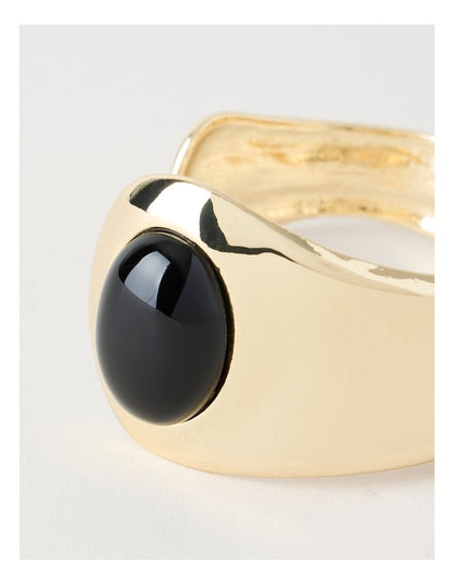 Gold-Toned Black Stone Cuff