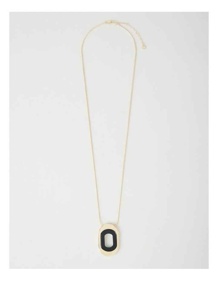 Black and Gold Cut Out Pendant Necklace