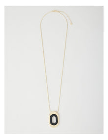Black and Gold Cut Out Pendant Necklace