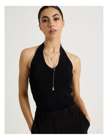 Tear Drop Lariat Necklace in Silver