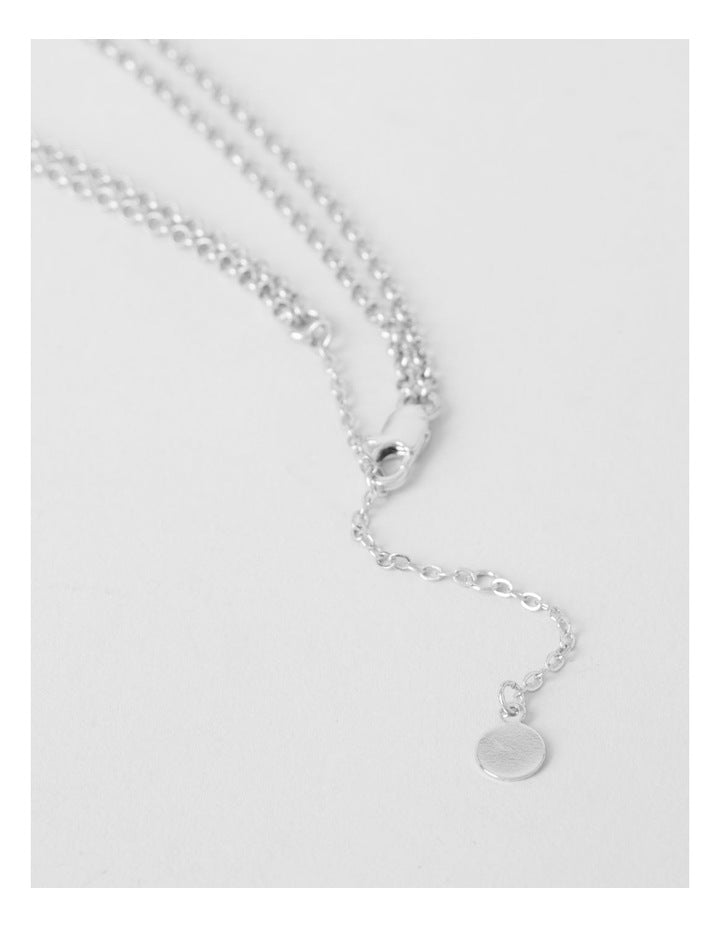 Tear Drop Lariat Necklace in Silver