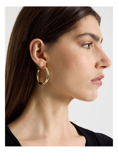 Waterproof Hoop Earrings in Gold 40mm