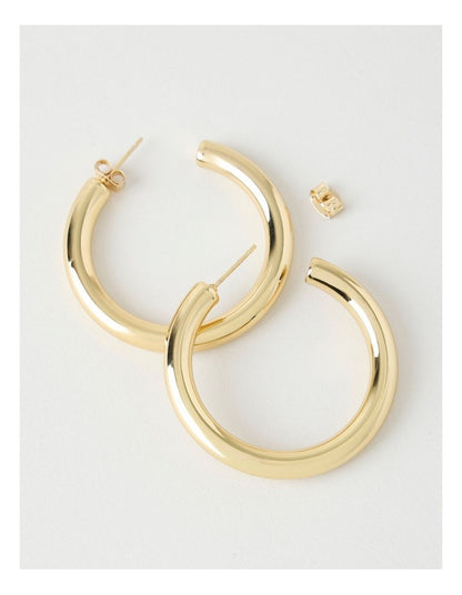 Waterproof Hoop Earrings in Gold 40mm