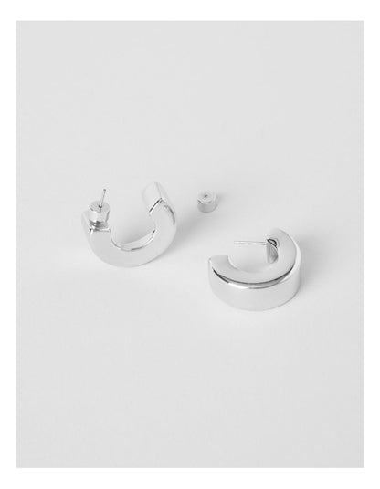 Chunky Hoops in Silver