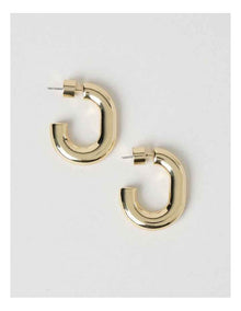 Waterproof Oval Shaped Hoops in Gold