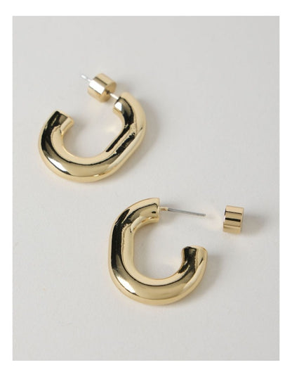 Waterproof Oval Shaped Hoops in Gold