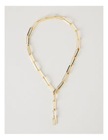 Chain Lariat Necklace in Gold