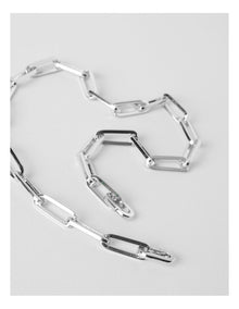 Chain Lariat Necklace in Silver