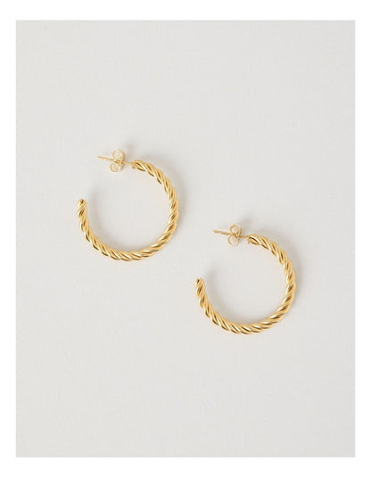 Waterproof Twist Hoop Earring in Gold