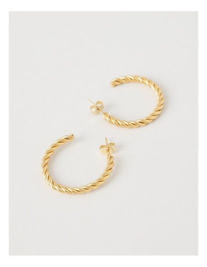 Waterproof Twist Hoop Earring in Gold