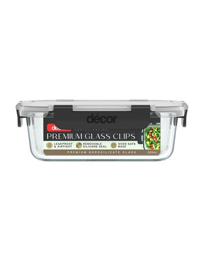 Premium Glass Clips Oblong 630ml in Multi