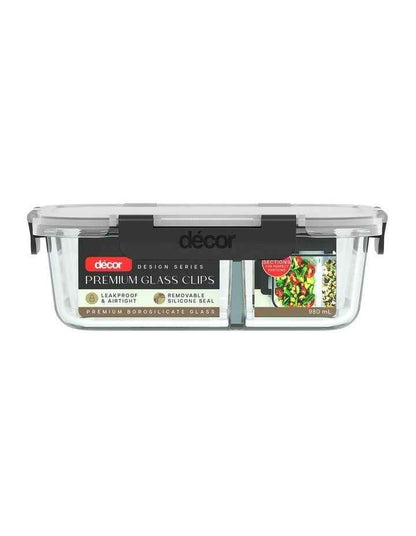 Premium Glass Clips Split Oblong 980ml in Multi